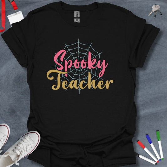 Teacher T-Shirt Black / S Spooky Teacher Spider Web T-Shirt