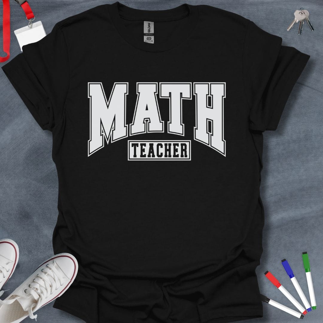 Teacher T-Shirt Black / S Varsity Math Teacher T-Shirt