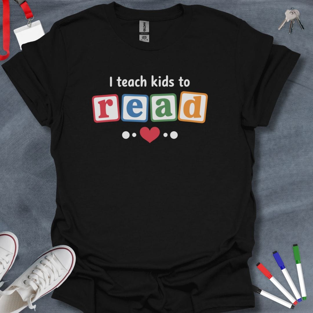 Teacher T-Shirt Black / S Reading Heart Educator T-Shirt