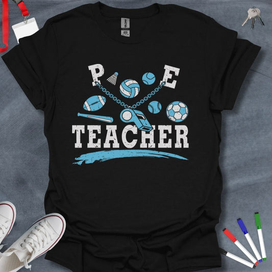 Teacher T-Shirt Black / S PE Teacher Sports Icons T-Shirt