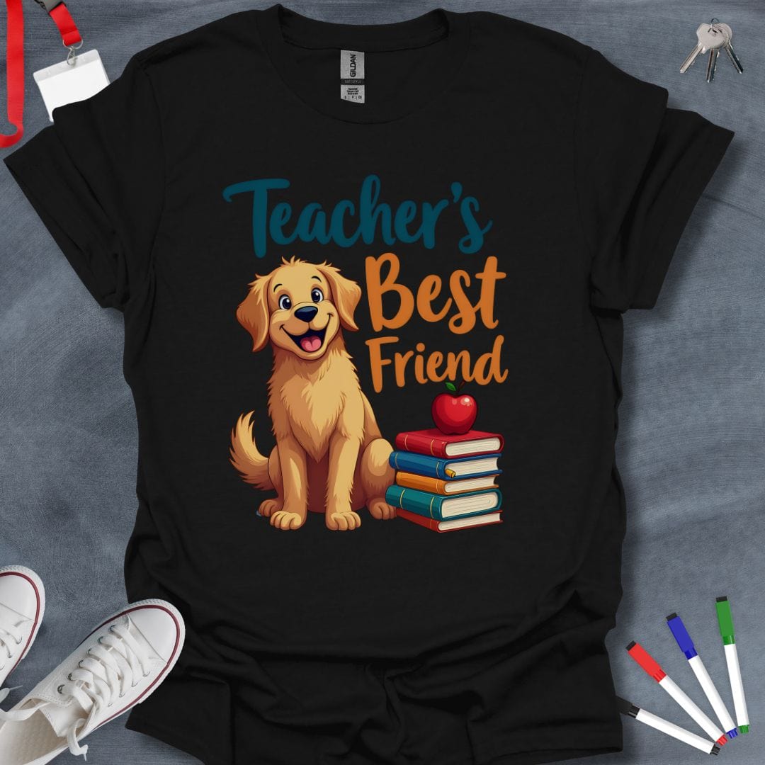 Teacher T-Shirt Black / S Golden Retriever Pals Educator T-Shirt