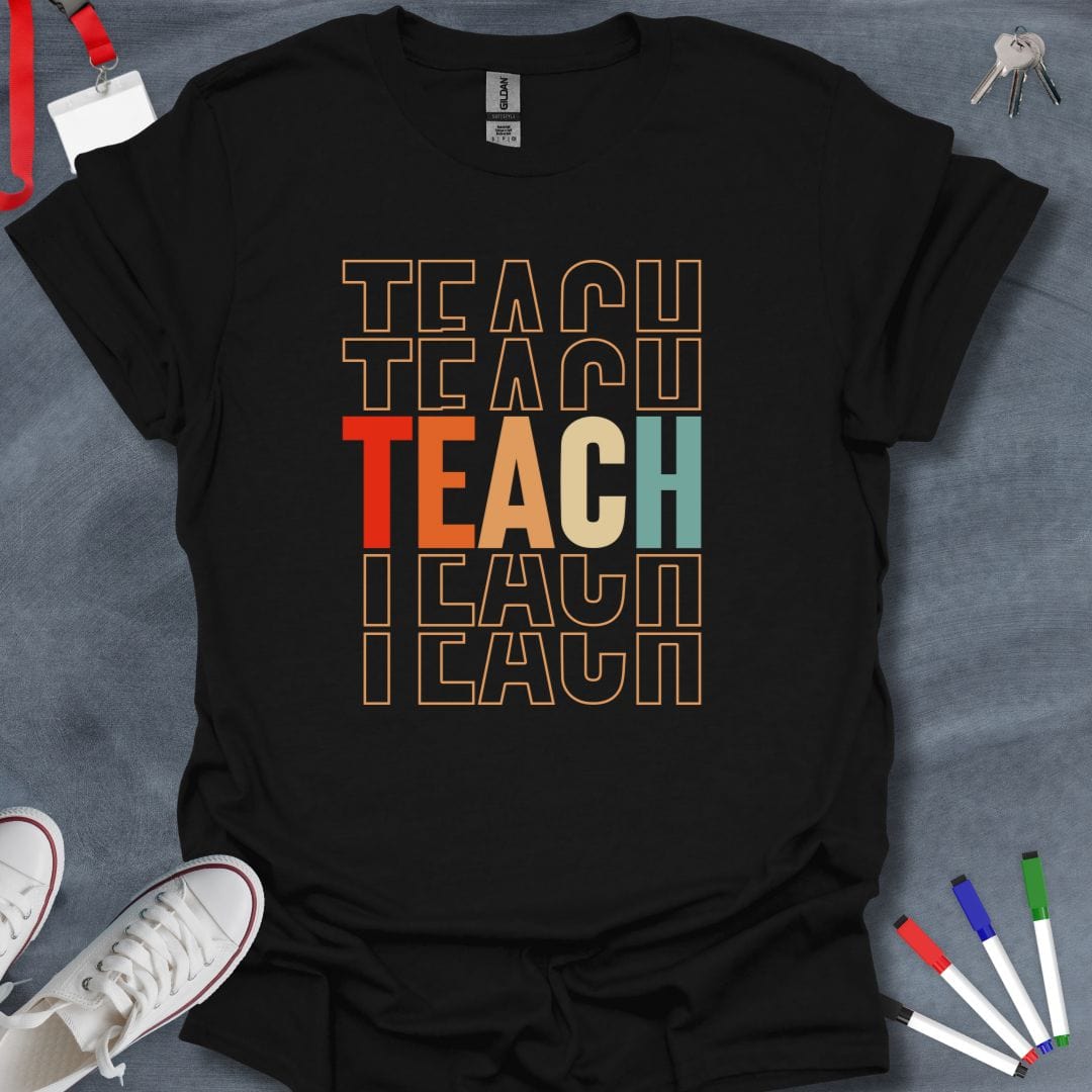 Teacher T-Shirt Black / S Teach Repeat T-Shirt