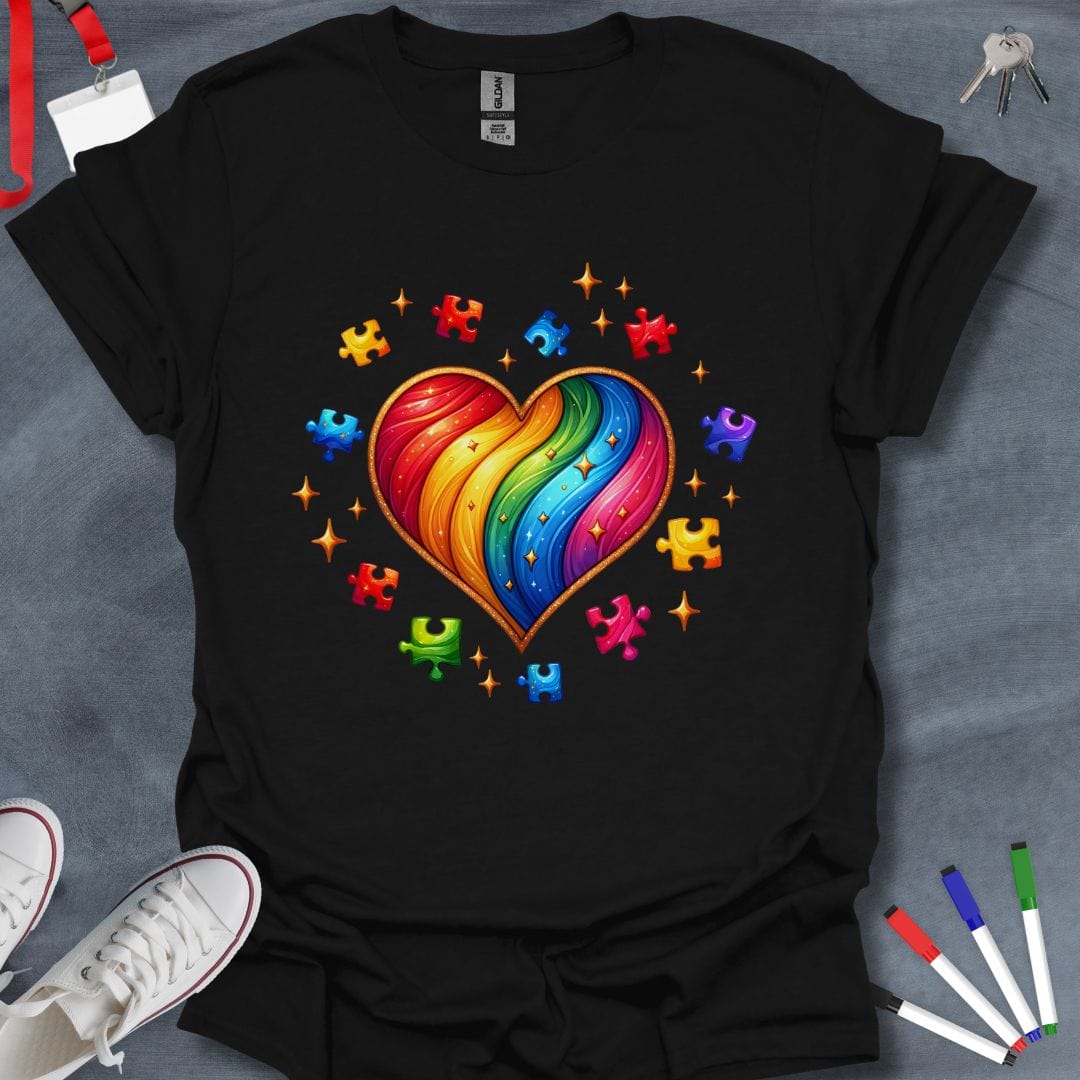 Teacher T-Shirt Black / S Spectrum Heart T-Shirt