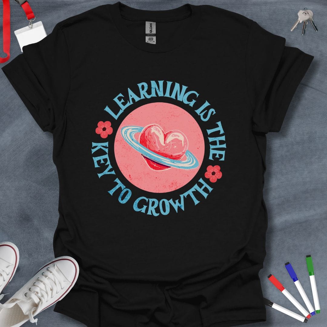 Teacher T-Shirt Black / S Learning is the Key to Growth Planetary T-Shirt