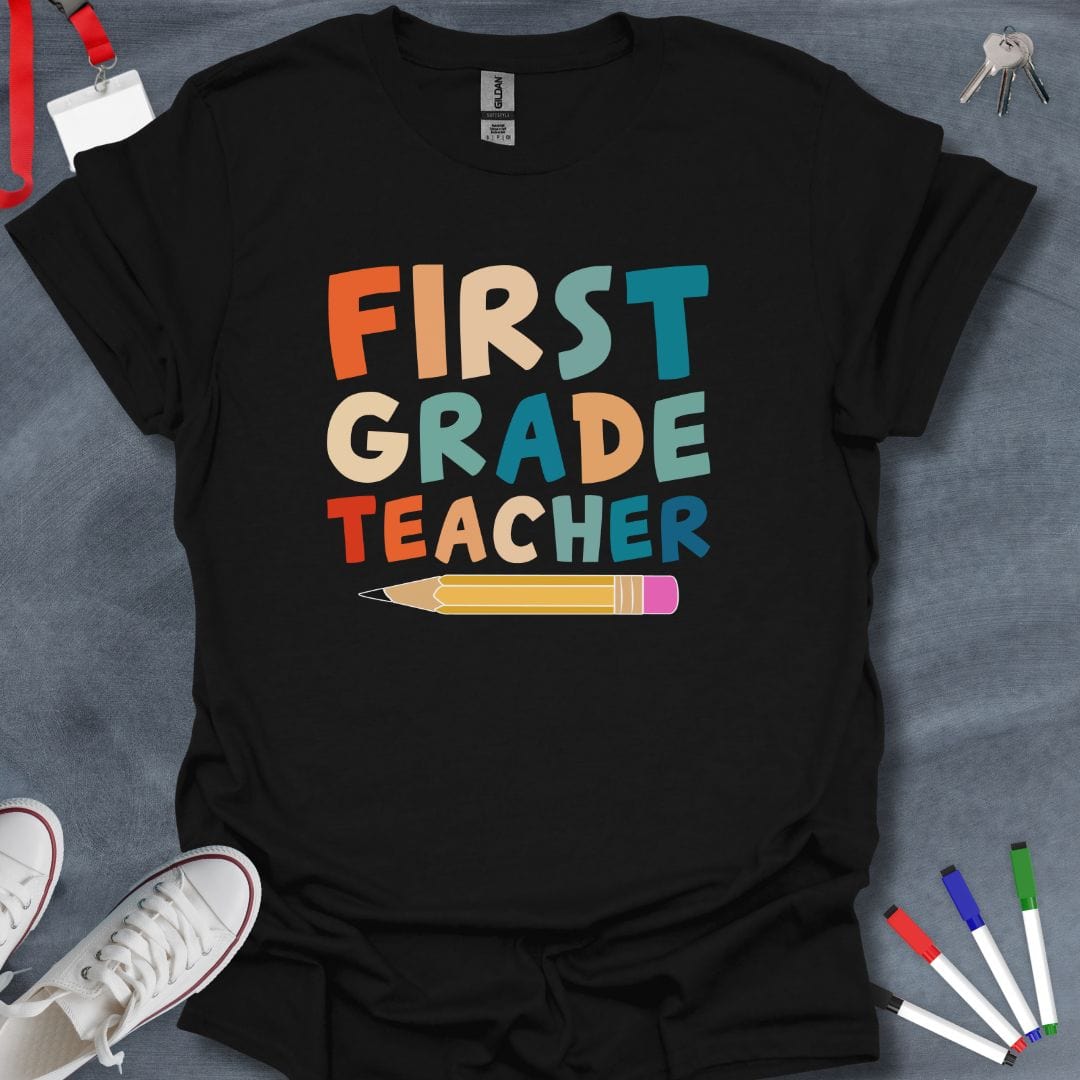 Teacher T-Shirt Black / S First Grade Teacher T-Shirt