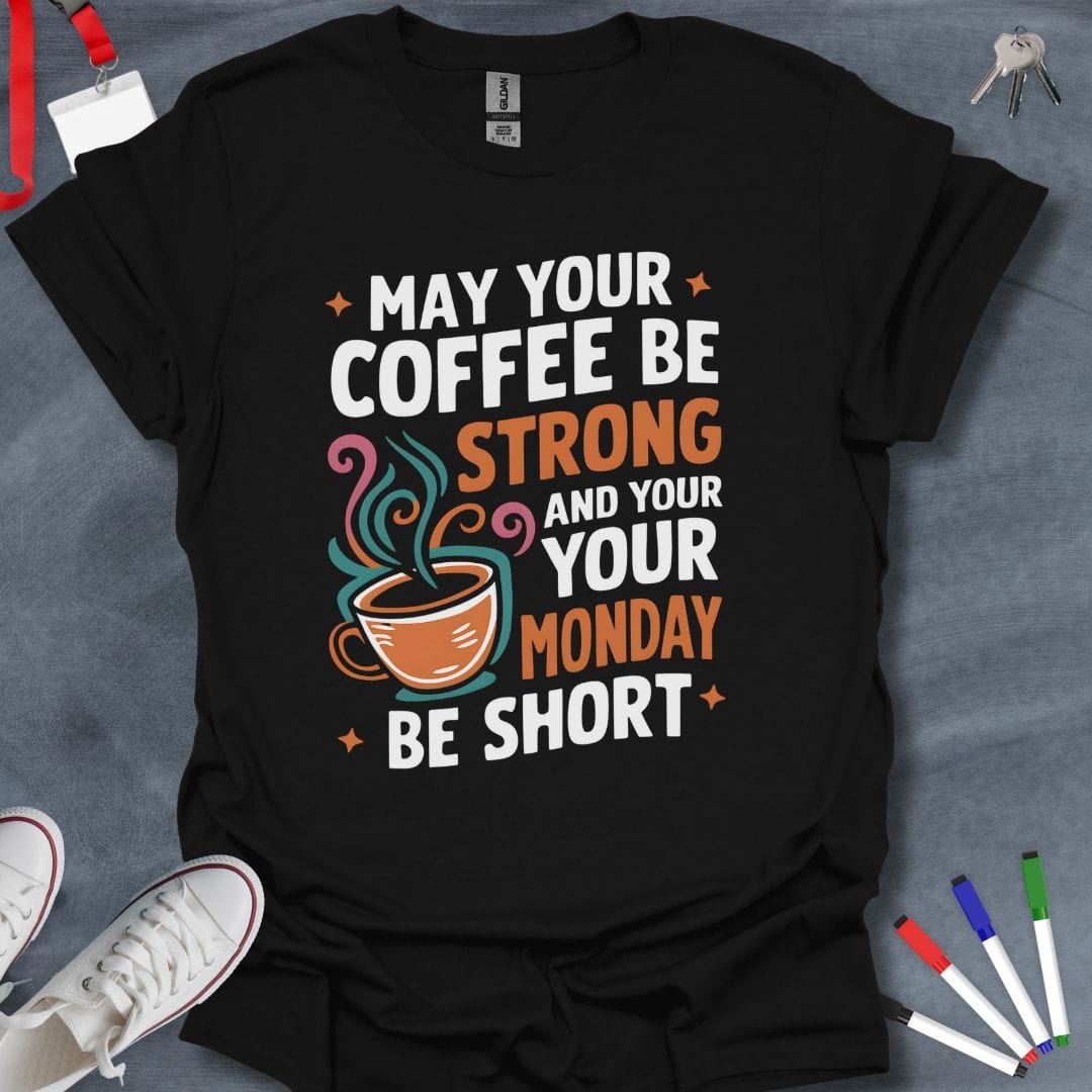 Teacher T-Shirt Black / S Strong Coffee, Short Monday T-Shirt