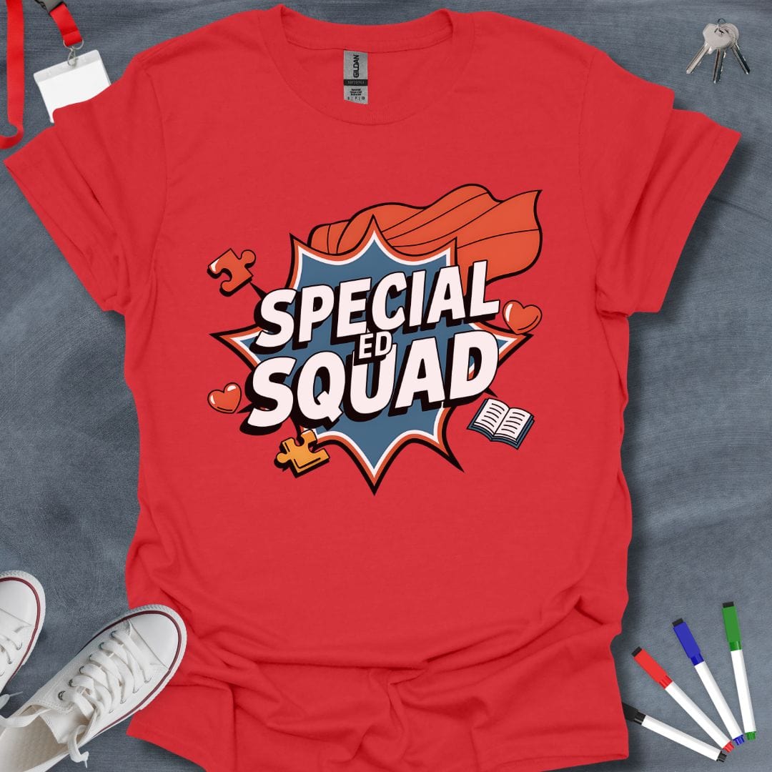 Teacher T-Shirt Red / S Special Ed Squad Hero T-Shirt