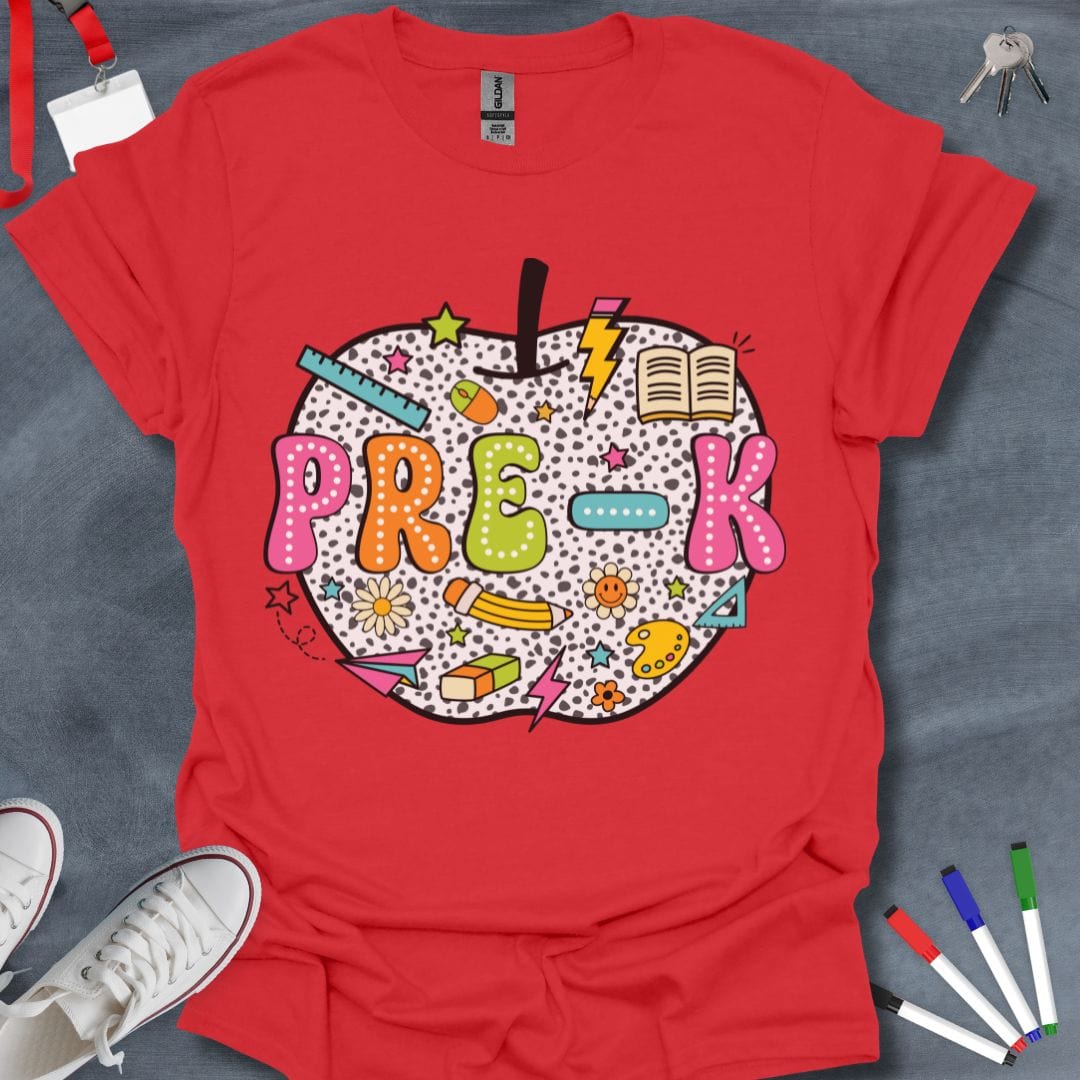 Teacher T-Shirt Red / S Pre-K Fun T-Shirt