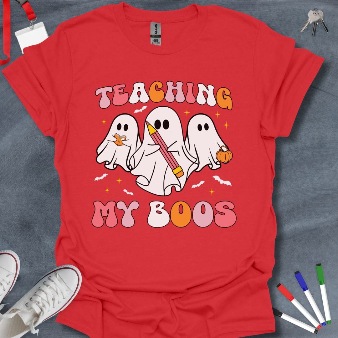 Teacher T-Shirt Red / S Teaching My Boos Halloween T-Shirt