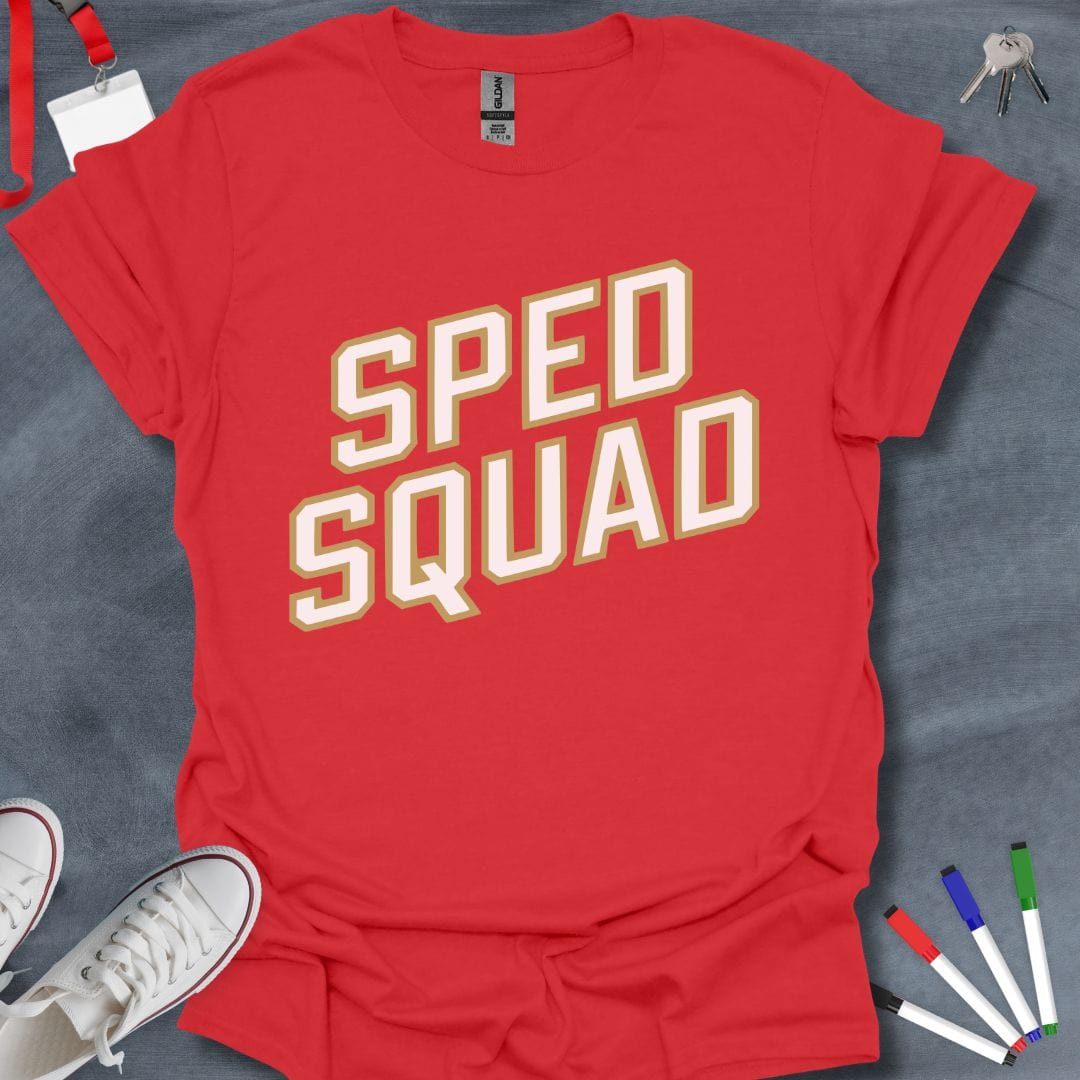 Teacher T-Shirt Red / S SPED Squad Bold T-Shirt