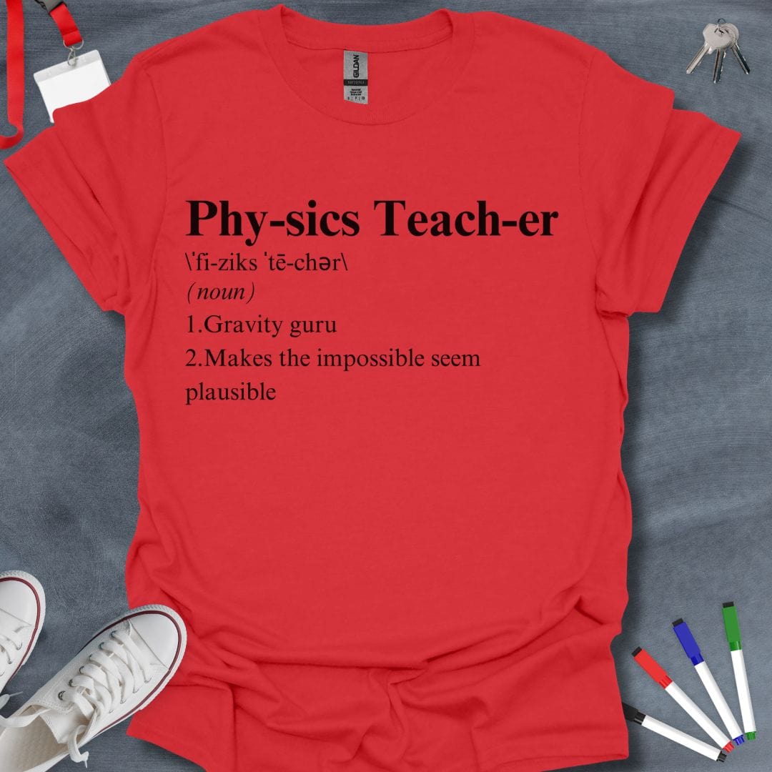 Teacher T-Shirt Red / S Physics Genius T-Shirt