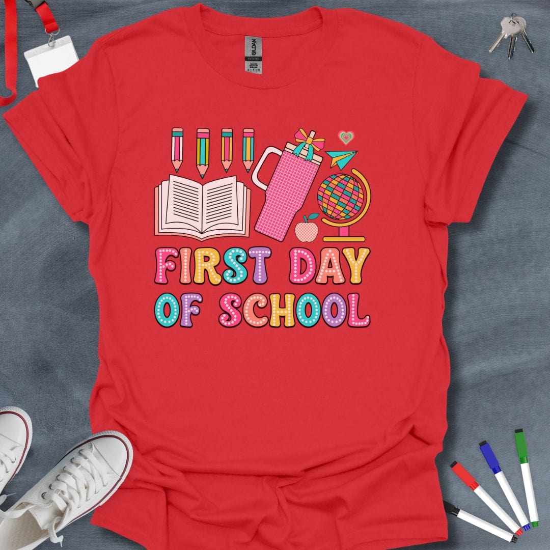 Teacher T-Shirt Red / S First Day of School Essentials T-Shirt