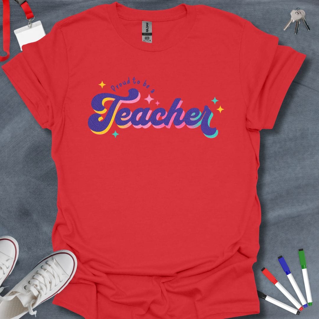 Teacher T-Shirt Red / S Proud to be a Teacher Cosmic T-Shirt