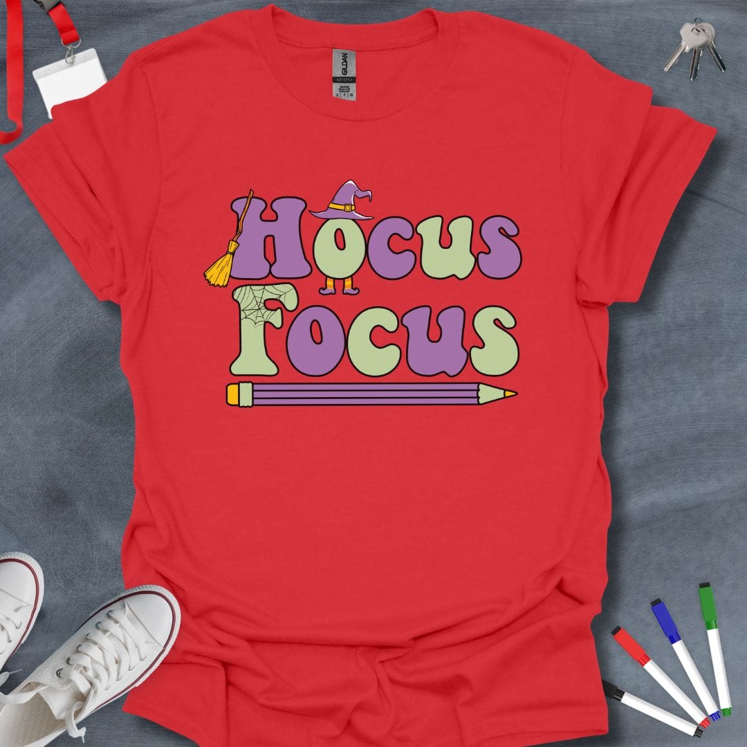 Teacher T-Shirt Red / S Hocus Focus Teacher T-Shirt