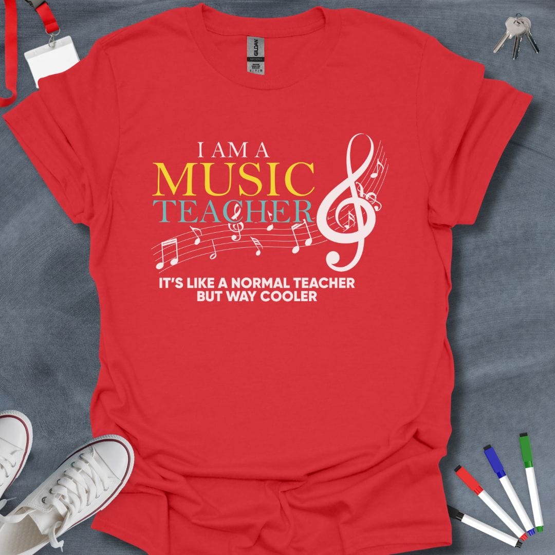 Teacher T-Shirt Red / S Music Teacher Cool T-Shirt