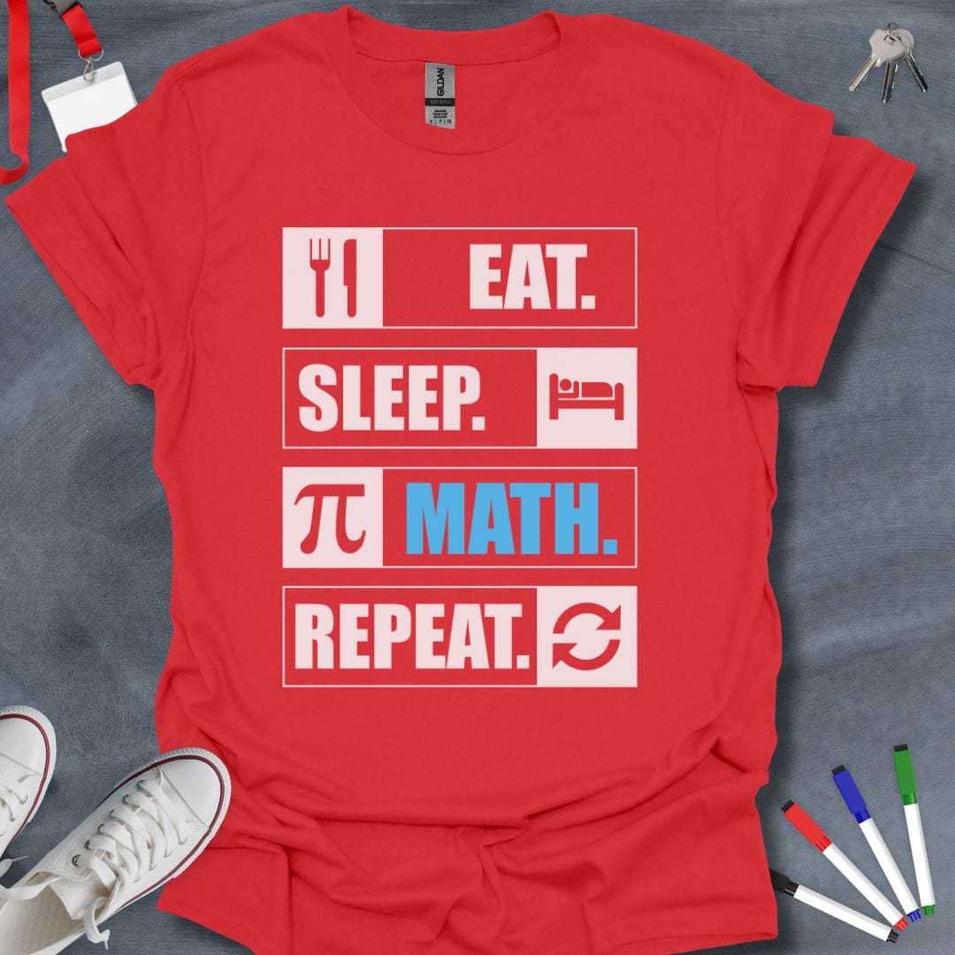 Teacher T-Shirt Red / S Math Routine T-Shirt