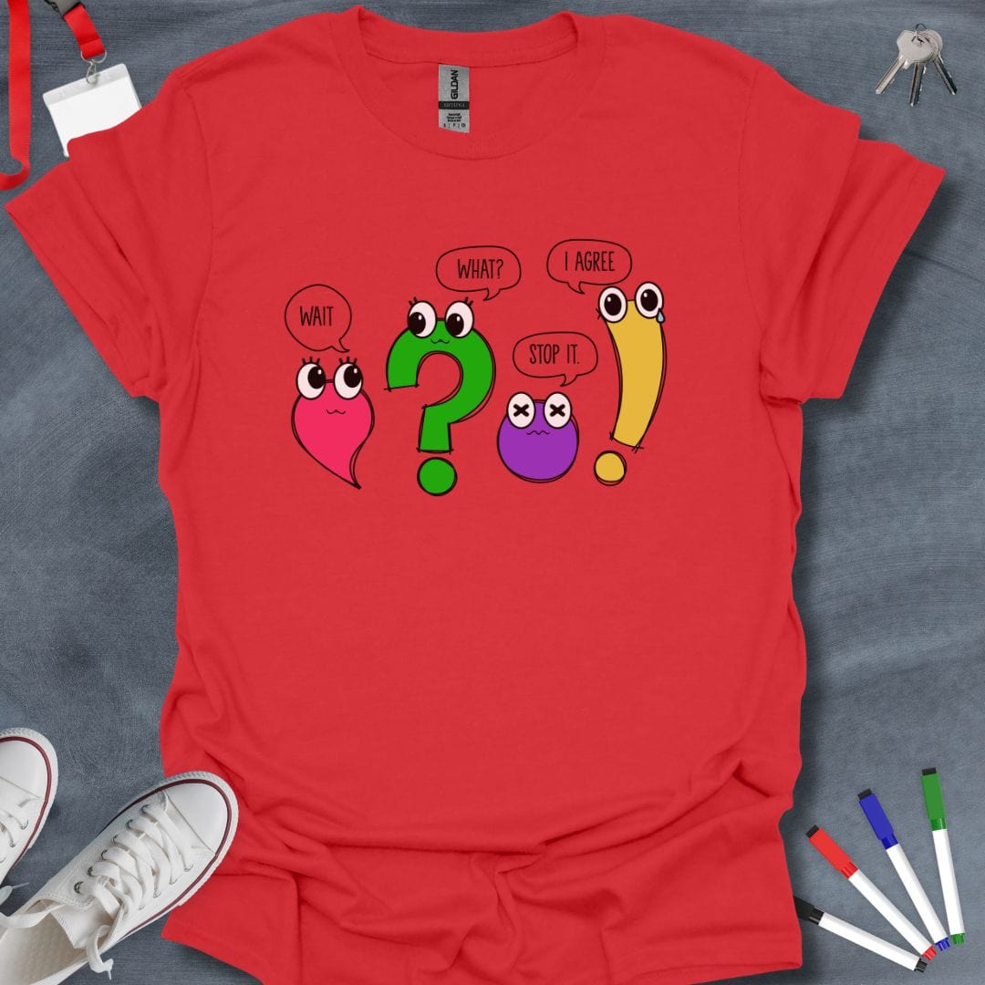 Teacher T-Shirt Red / S Punctuation Pals T-Shirt