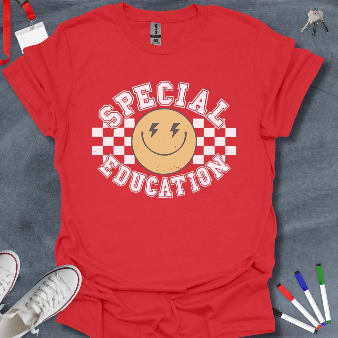 Teacher T-Shirt Red / S Special Education Smiley T-Shirt