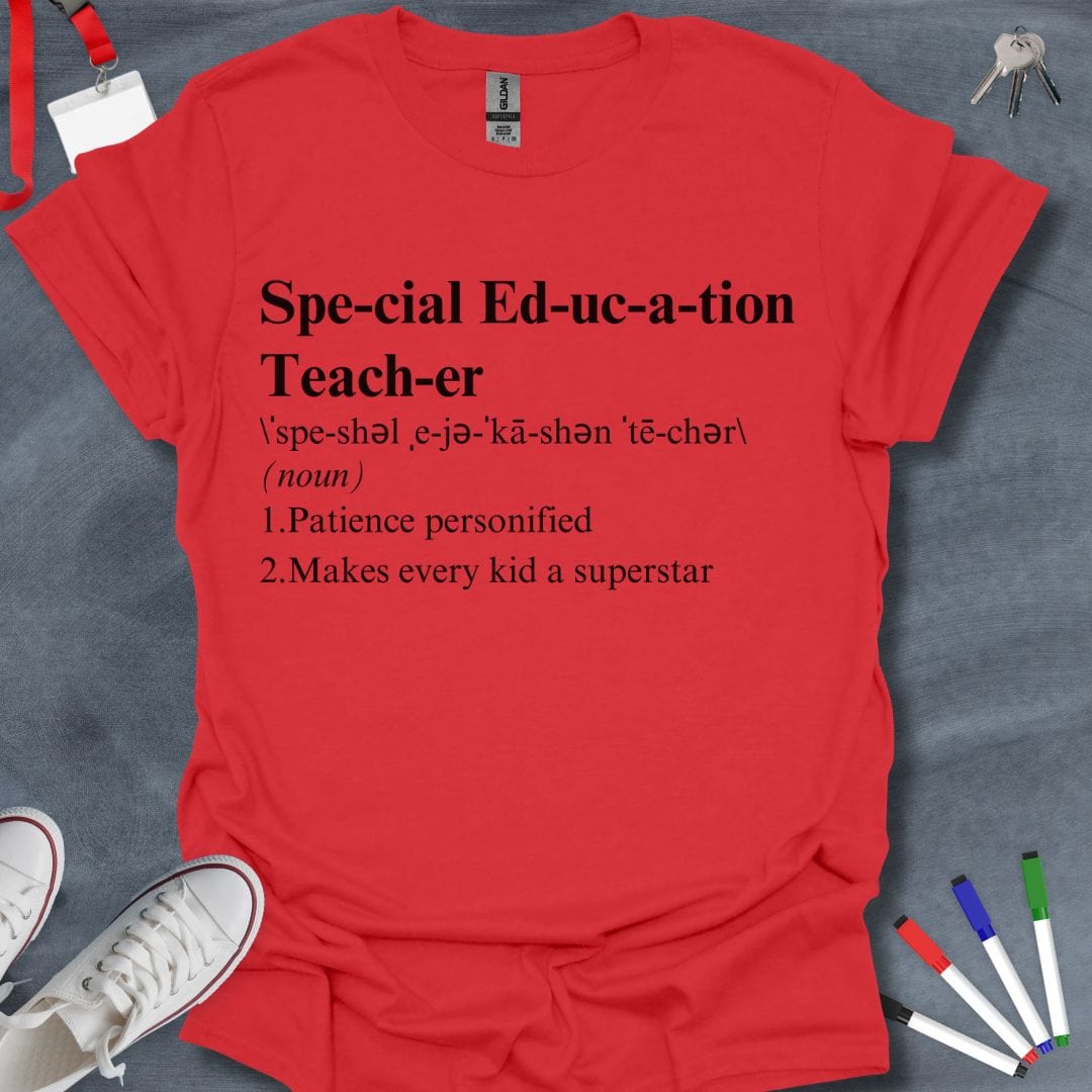 Teacher T-Shirt Red / S Special Education Teacher's Heartbeat T-Shirt