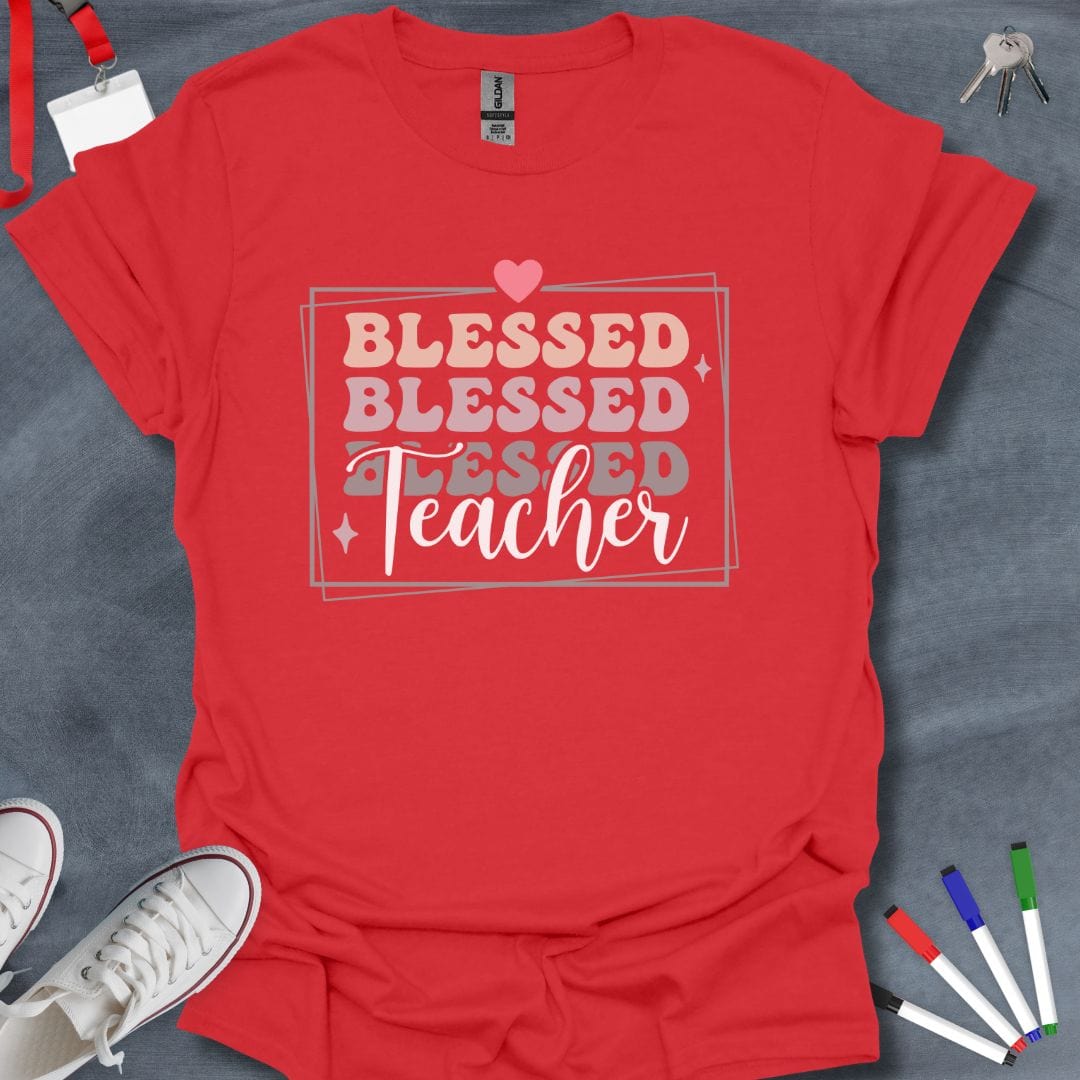 Teacher T-Shirt Red / S Blessed Teacher T-Shirt