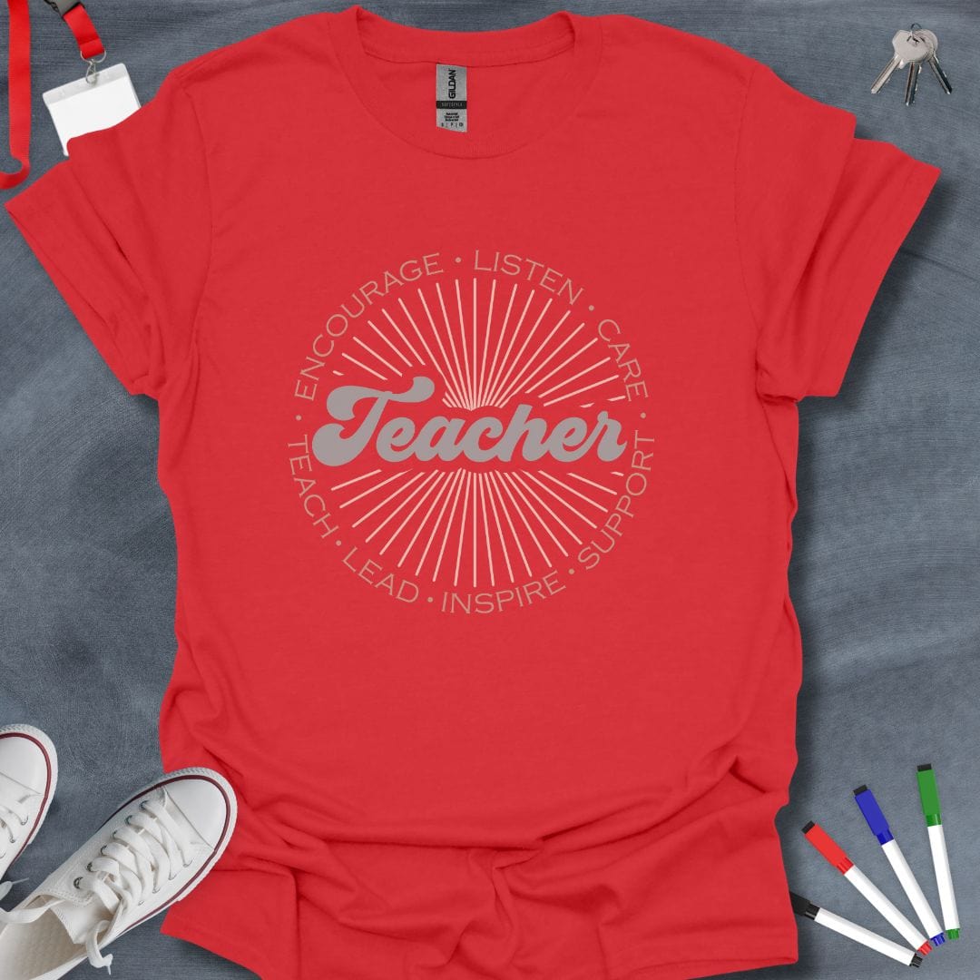 Teacher T-Shirt Red / S Inspiring Teacher T-Shirt