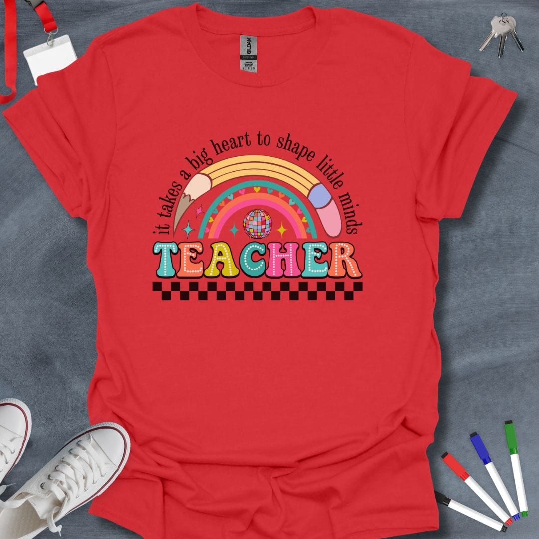 Teacher T-Shirt Red / S Teacher Rainbow T-Shirt