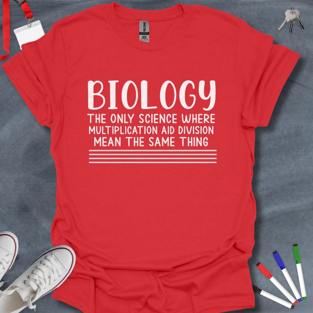 Teacher T-Shirt Red / S Biology Science Humor T-Shirt