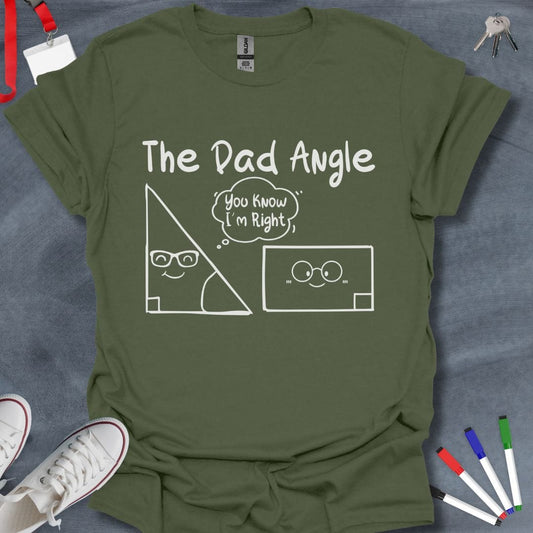 Teacher T-Shirt Military Green / S The Dad Angle Geometric Dad Joke T-Shirt