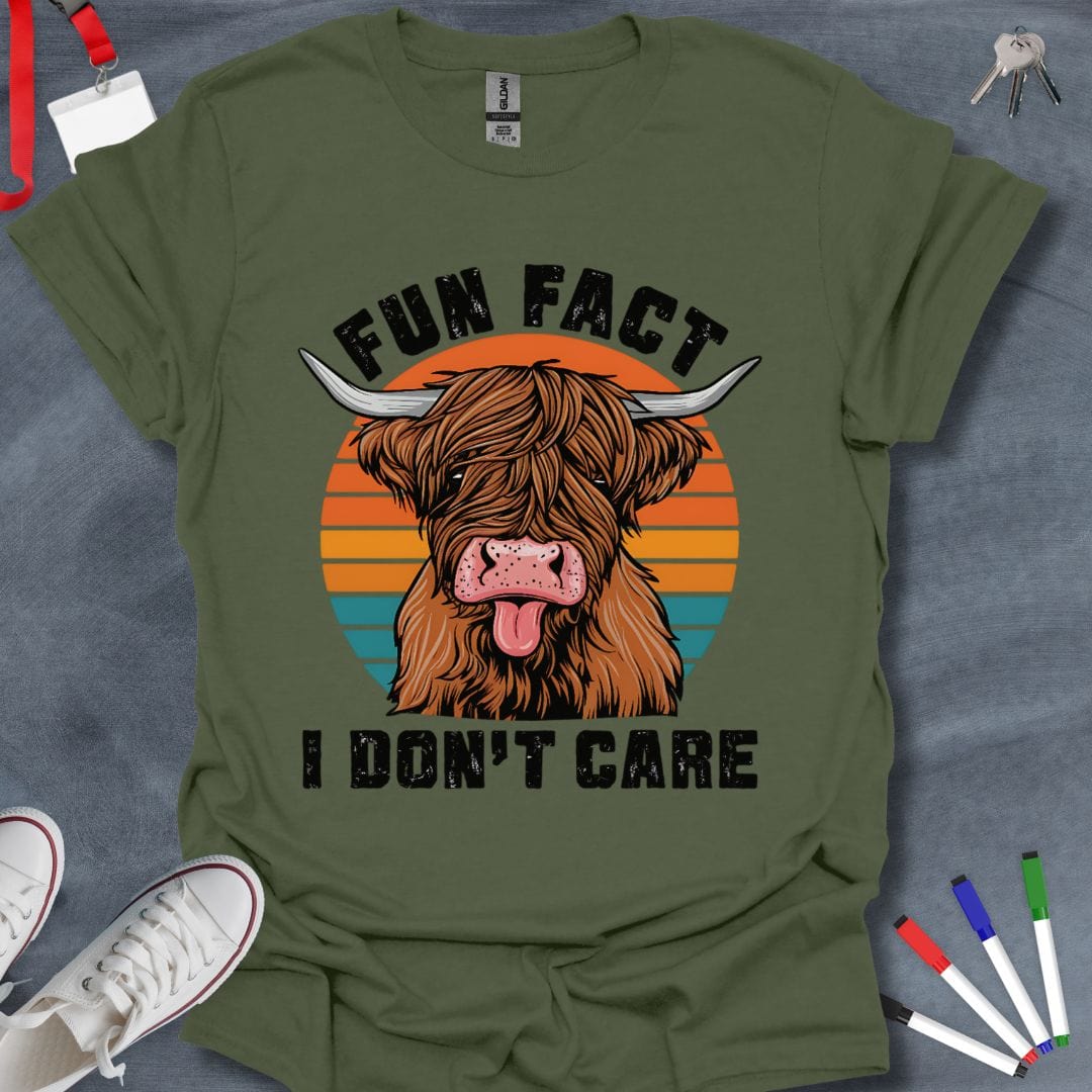 Teacher T-Shirt Military Green / S Fun Fact I Don't Care T-Shirt