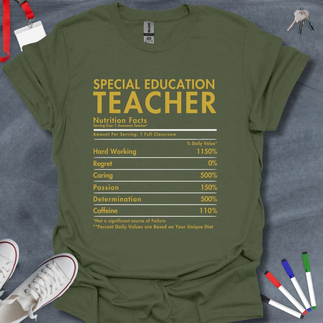 Teacher T-Shirt Military Green / S Special Ed Teacher Stamina T-Shirt