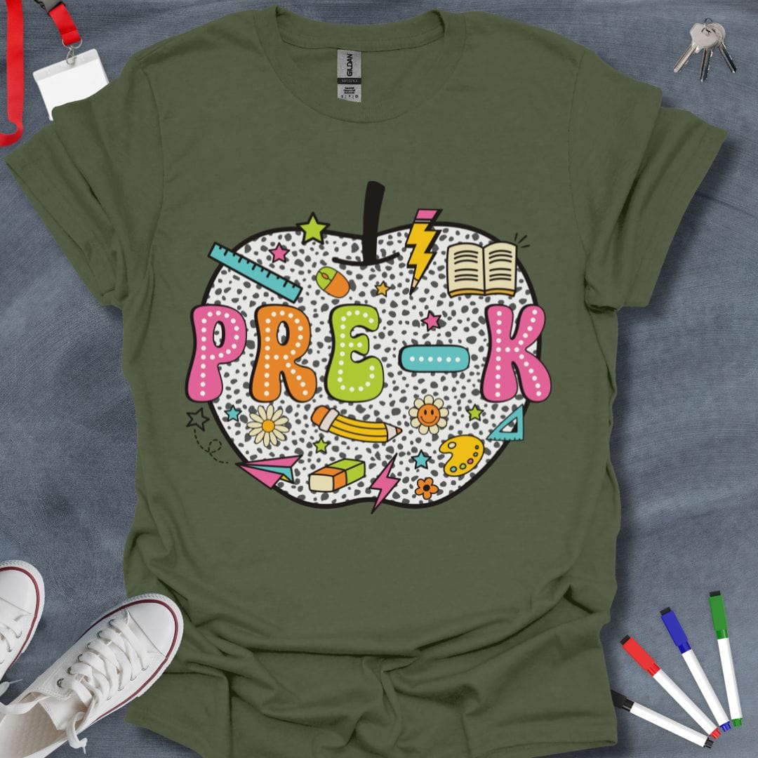 Teacher T-Shirt Military Green / S Pre-K Fun T-Shirt