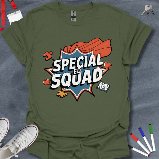 Teacher T-Shirt Military Green / S Special Ed Squad Hero T-Shirt