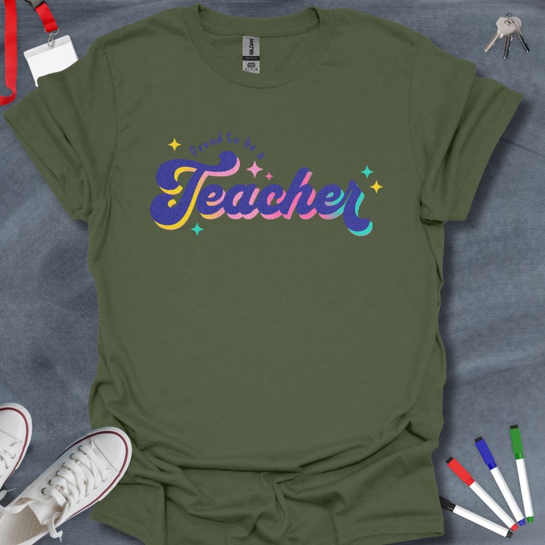 Teacher T-Shirt Military Green / S Proud to be a Teacher Cosmic T-Shirt