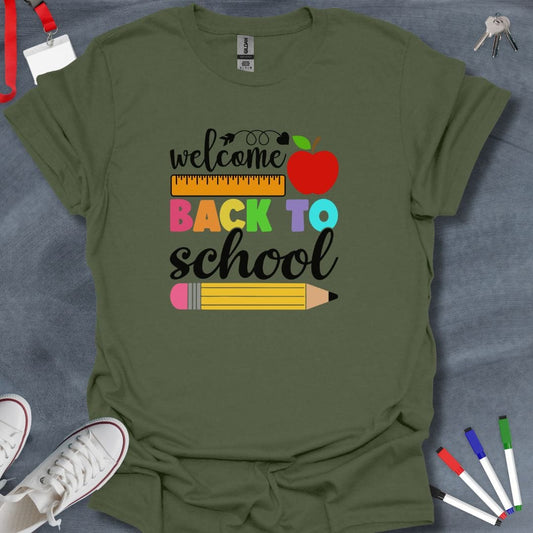 Teacher T-Shirt Military Green / S Colorful Back to School T-Shirt