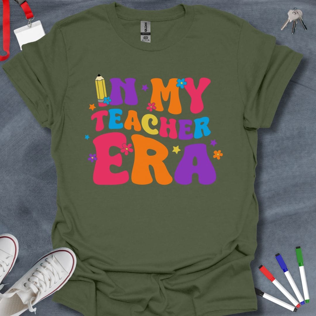 Teacher T-Shirt Military Green / S In My Teacher Era T-Shirt