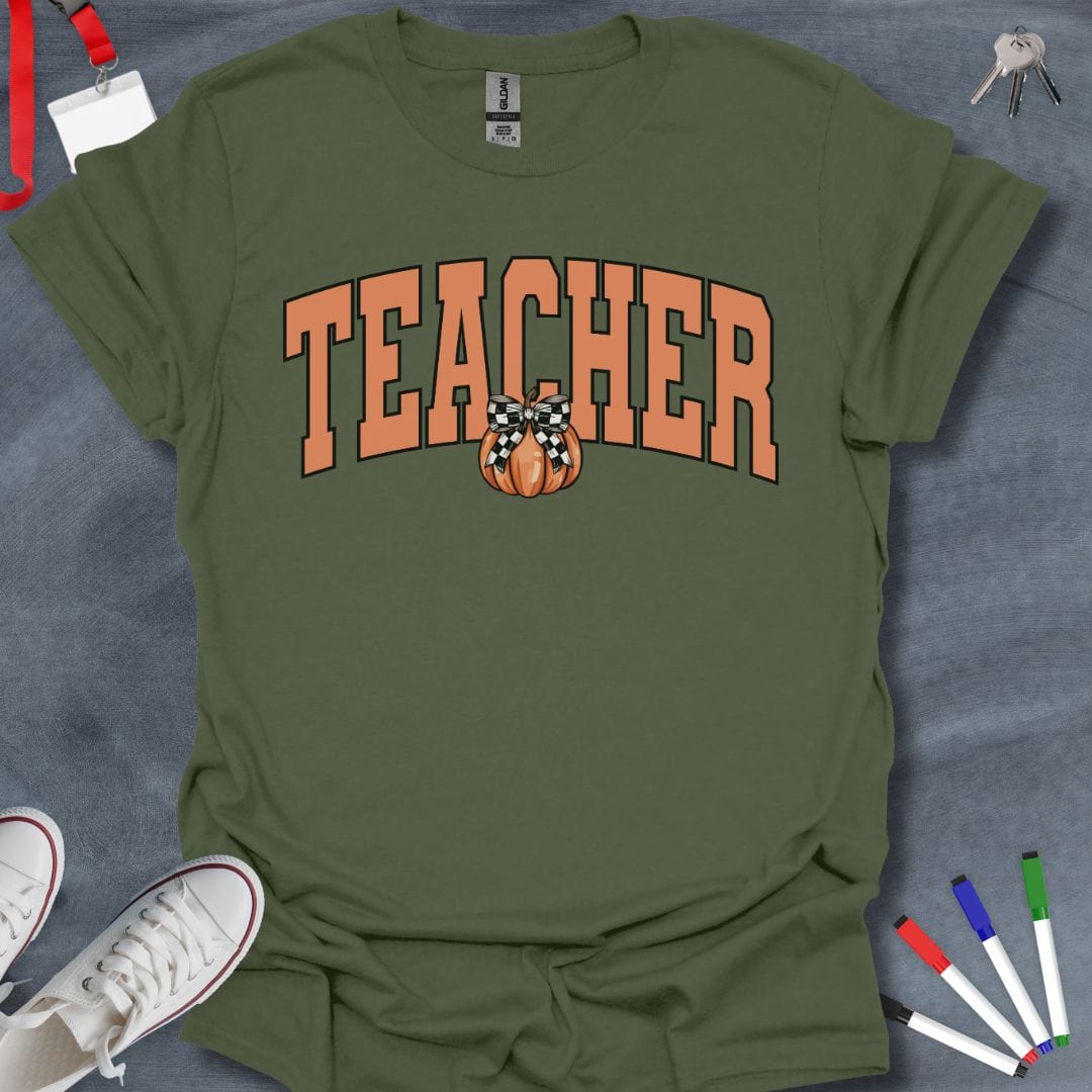 Teacher T-Shirt Military Green / S Pumpkin Teacher T-Shirt