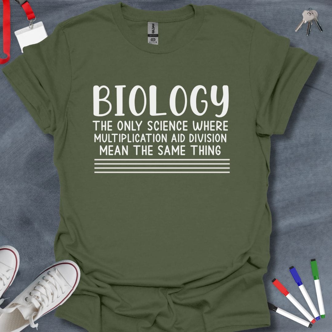 Teacher T-Shirt Military Green / S Biology Science Humor T-Shirt