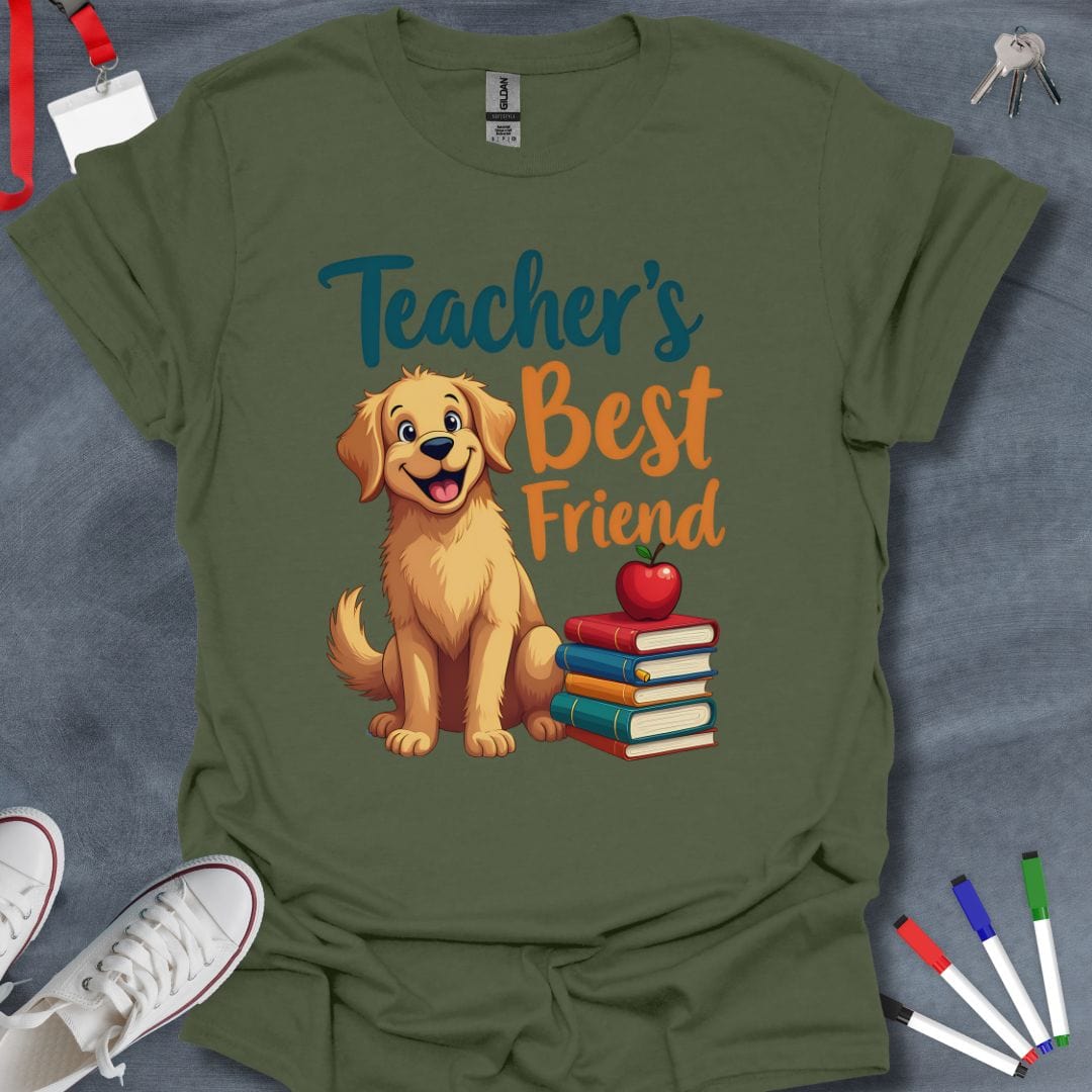 Teacher T-Shirt Military Green / S Golden Retriever Pals Educator T-Shirt