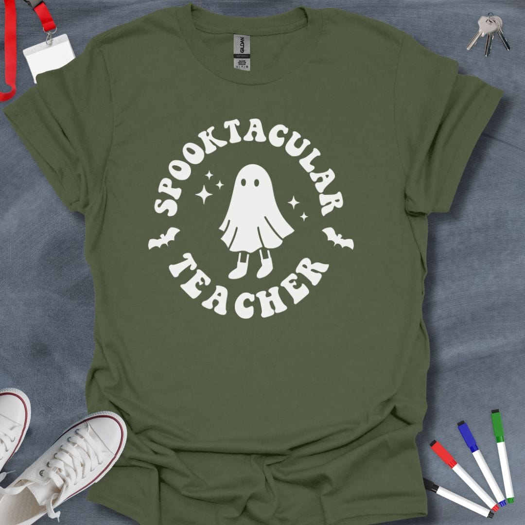 Teacher T-Shirt Military Green / S Spooktacular Teacher T-Shirt