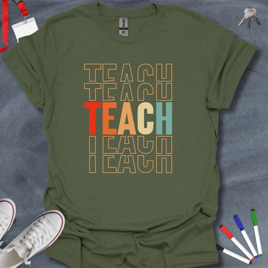 Teacher T-Shirt Military Green / S Teach Repeat T-Shirt