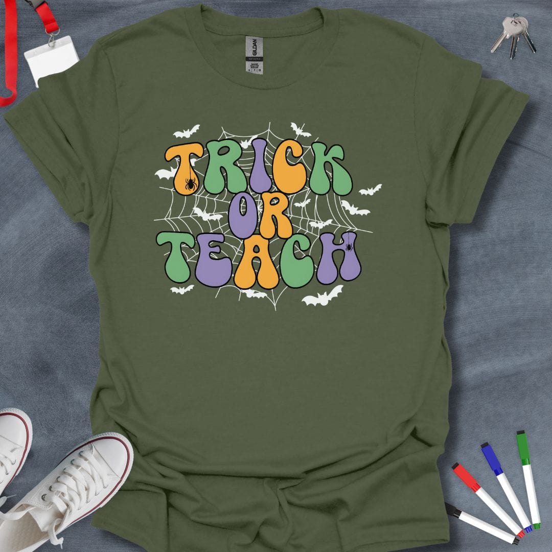 Teacher T-Shirt Military Green / S Trick or Teach Halloween T-Shirt