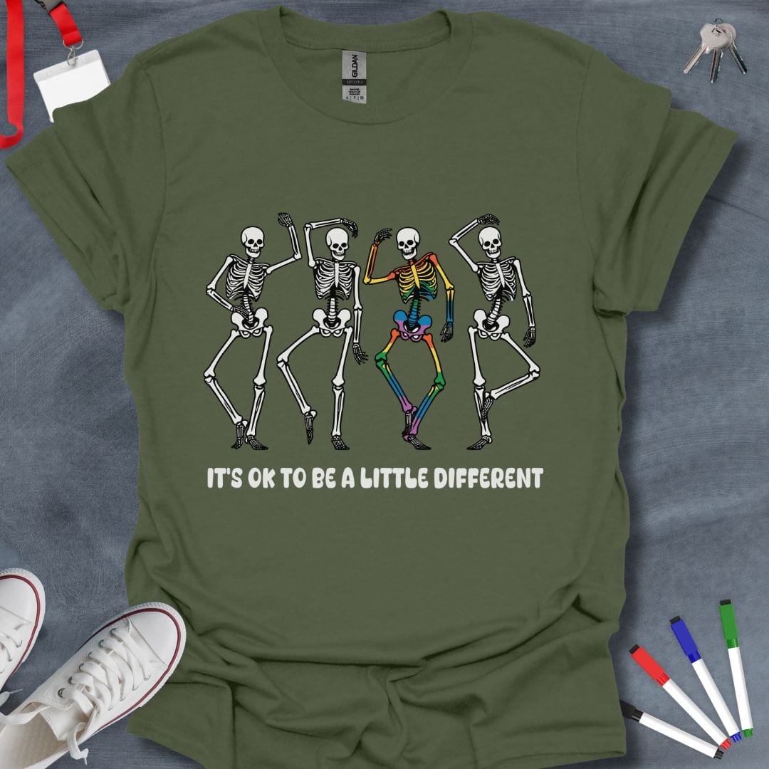 Teacher T-Shirt Military Green / S Diversity Dance Skeleton T-Shirt