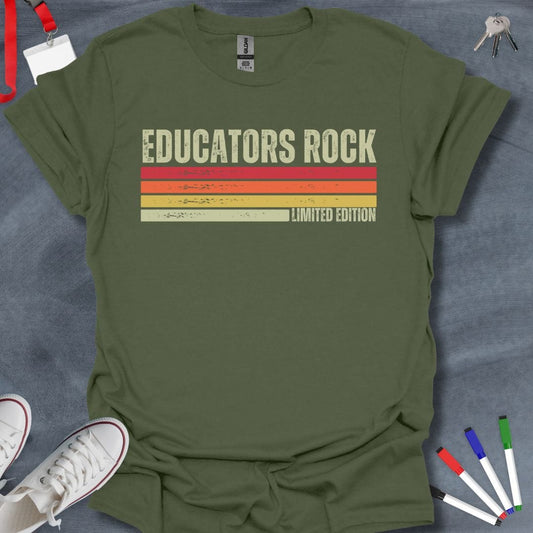 Teacher T-Shirt Military Green / S Educators Rock Vintage T-Shirt