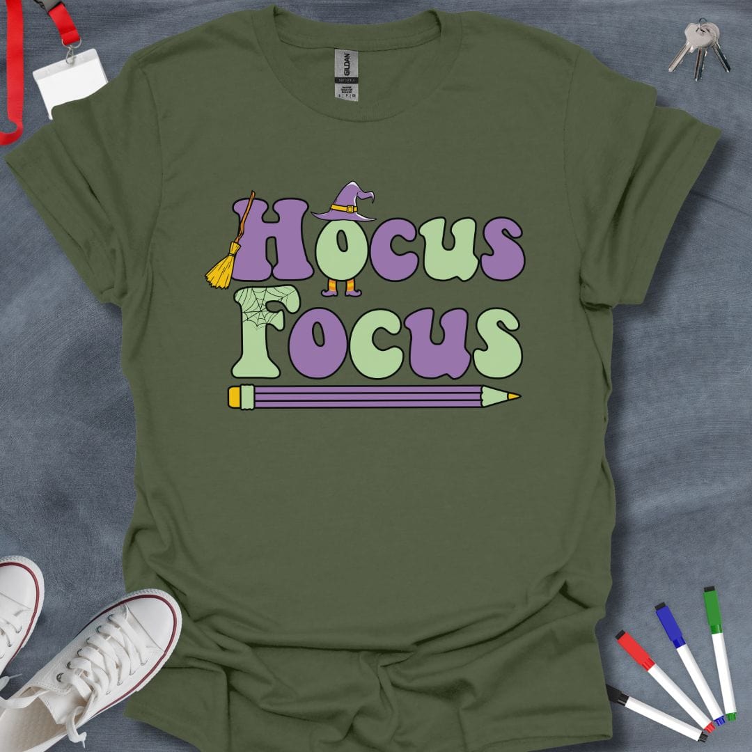 Teacher T-Shirt Military Green / S Hocus Focus Teacher T-Shirt