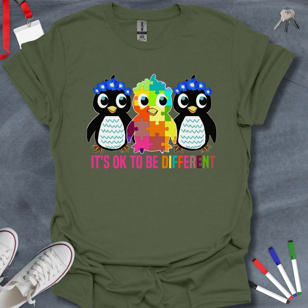 Teacher T-Shirt Military Green / S Diversity Penguins T-Shirt