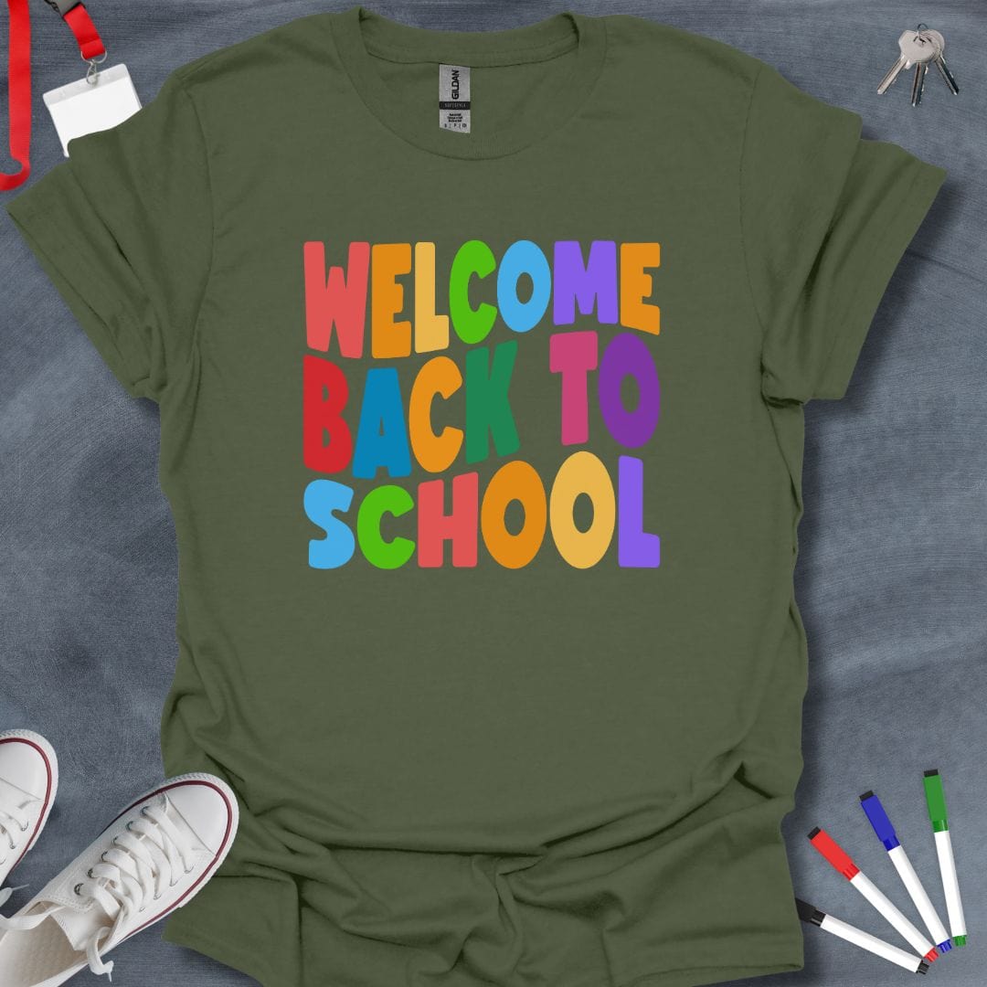 Teacher T-Shirt Military Green / S Welcome Back to School T-Shirt