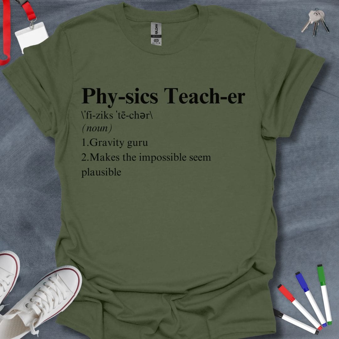 Teacher T-Shirt Military Green / S Physics Genius T-Shirt