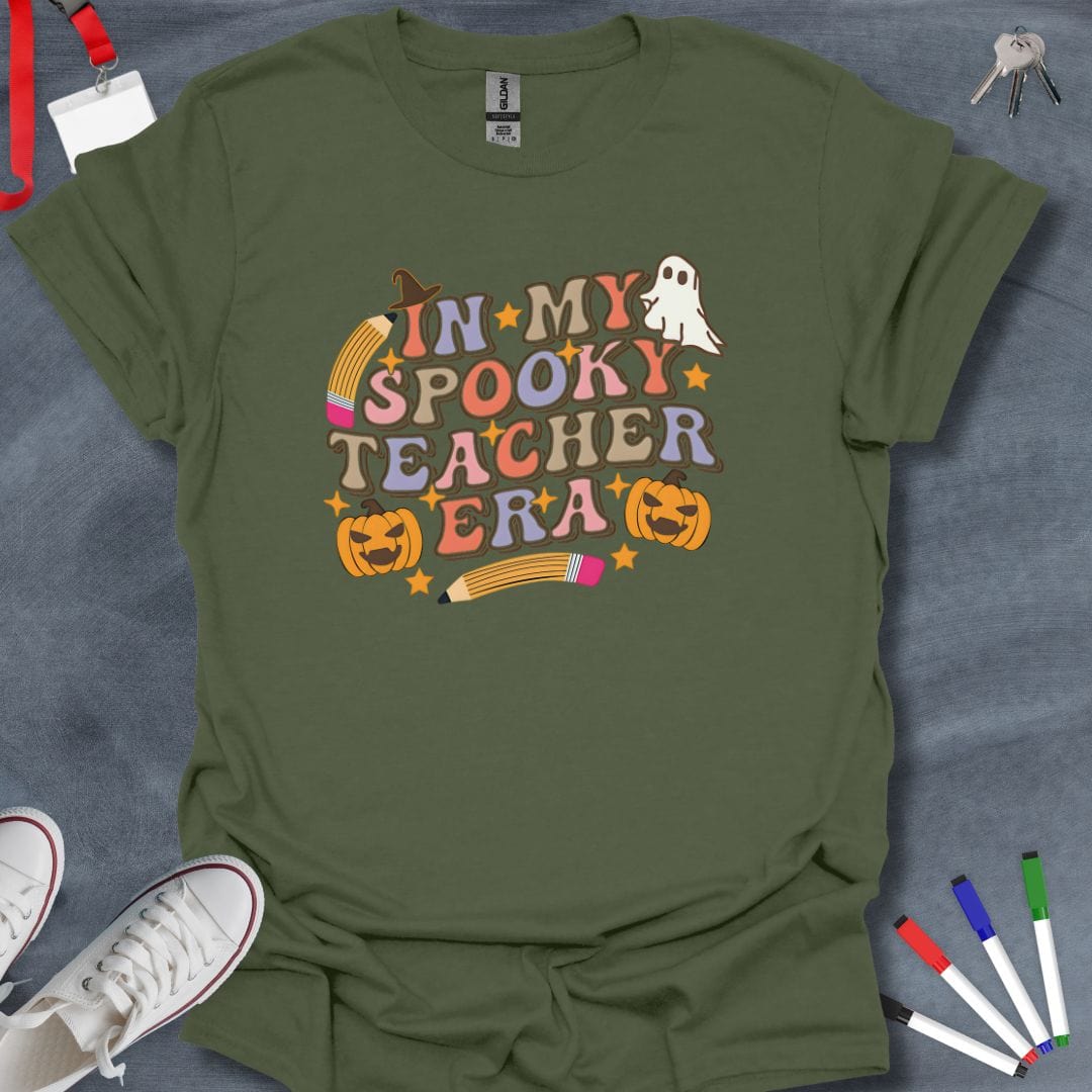 Teacher T-Shirt Military Green / S Spooky Teacher Era T-Shirt