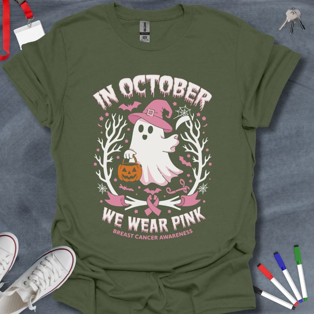 Teacher T-Shirt Military Green / S October Pink Spirit T-Shirt