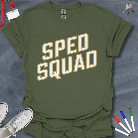 Teacher T-Shirt Military Green / S SPED Squad Bold T-Shirt